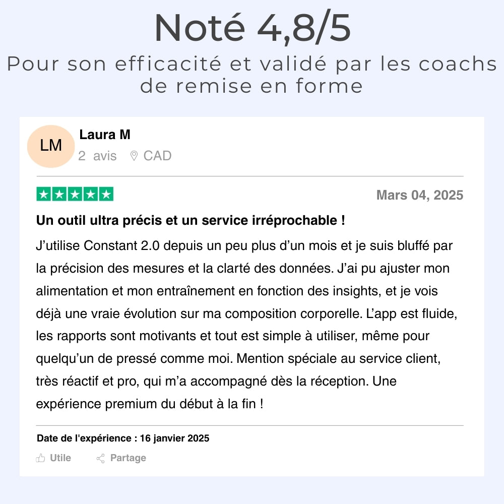 Constant 2.0 - Votre bilan corporel précis, pour une santé mesurée et maîtrisée